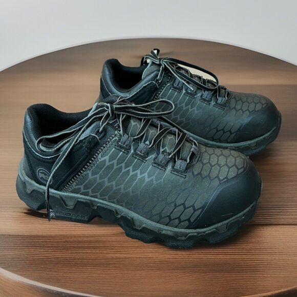 Timberland PRO Powertrain Sport Alloy Toe Black Work Sneakers Women's Size 6.5M - Picture 1 of 7